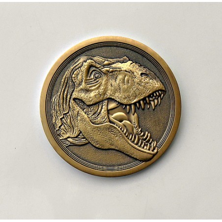 Tyrannosaurus Rex Geocoin - Antique gold